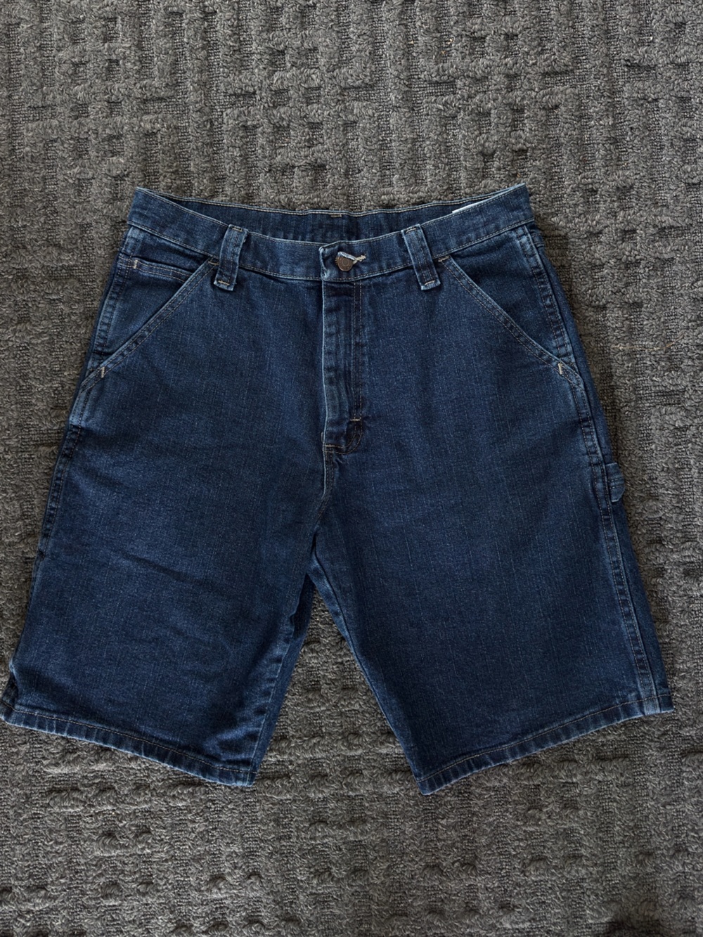 Wrangler Unisex Dark Blue Relaxed Fit Denim Shorts